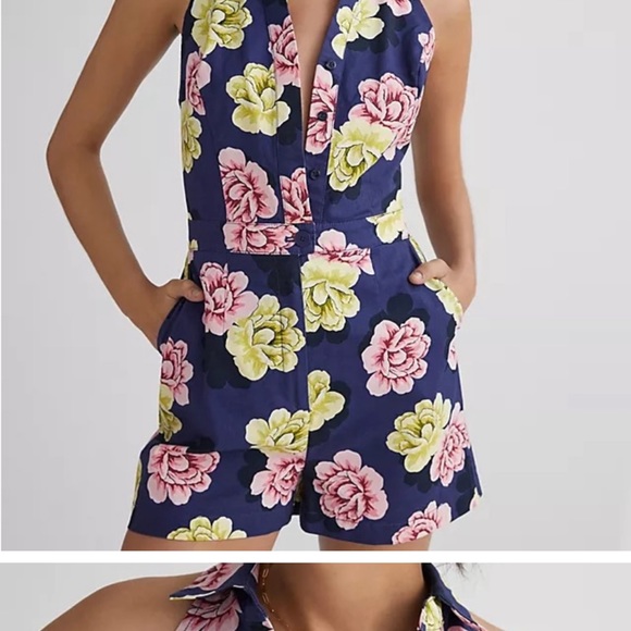 Anthropologie Maeve Retro Collared Romper - Picture 10 of 11